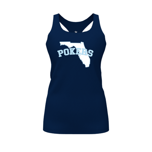 [FT0TRBNV-FYS-LOGO1] Decker Racerback Tank Top (Female Youth S, Navy, Logo 1)