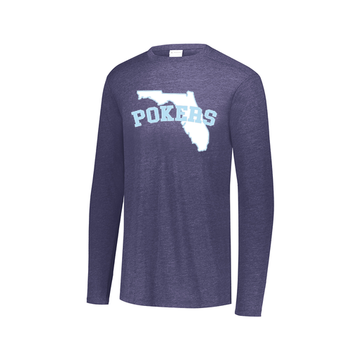 [FTLCUBNV-AXS-LOGO1] Decker Men's Tri-Blend T-Shirt - Long Sleeve (Adult XS, Navy, Logo 1)