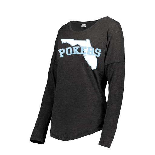 [FTLCUBBK-FAXS-LOGO1] Decker Women's Tri-Blend T-Shirt - Long Sleeve (Female Adult XS, Black, Logo 1)