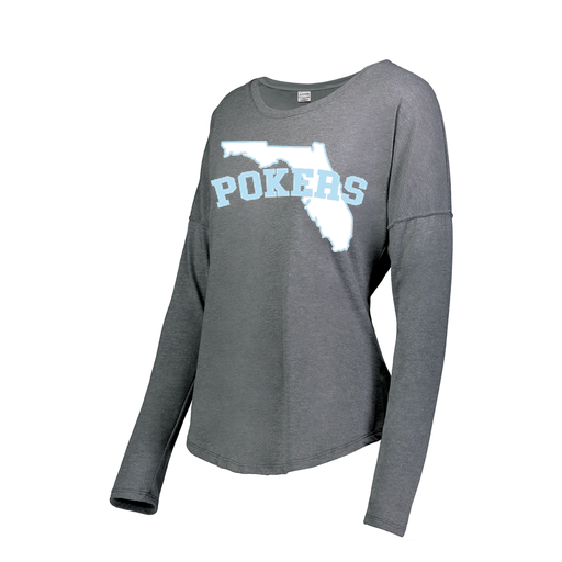 [FTLCUBGY-FAXS-LOGO1] Decker Women's Tri-Blend T-Shirt - Long Sleeve (Female Adult XS, Gray, Logo 1)